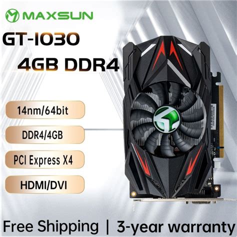 MAXSUN GT 1030 4GB 2G GDDR5กราฟิกการ์ด DDR4การ์ดจอ Nvidia GPU เดสก์ท็อป ...