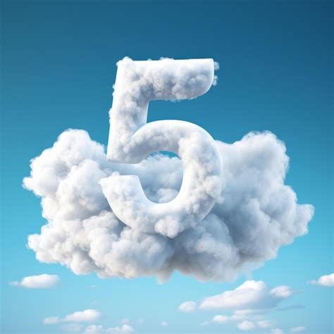 premium ai image cloud  surrealistic  stock photo  number