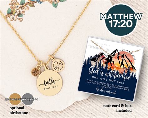 Mustard Seed Necklace Faith Over Fear Faith Can Move Mountains