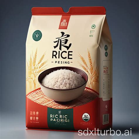 modern vibrant rice packaging design illustration sdxl