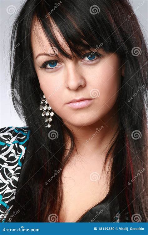 Beautiful And Sexy Brunette Blue Eyed Girl Stock Photo Image 18149380