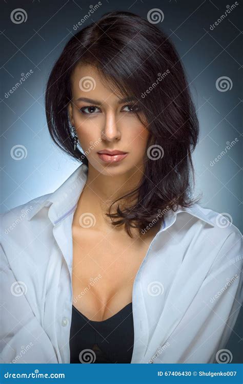 Luxury Studio Portrait Of A Brunette Stock Photo Image Of Nature Fashion