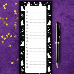 Ghost Notepad To Do List Ghost Check List Halloween Tear Away Pad