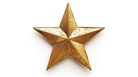 Premium Photo Golden Star Isolated On White Background Top View