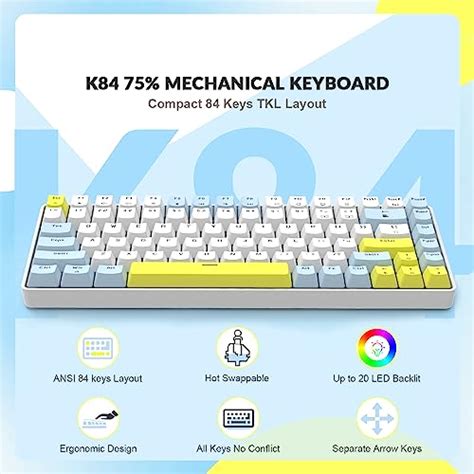 Ziyou Lang Rk K Wired Mechanical Gaming Keyboard Hot Swappable With Rainbow Led Backlit