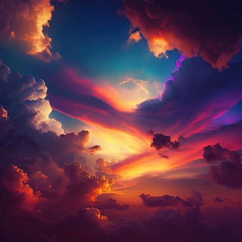 Premium AI Image A Colorful Sky With Clouds