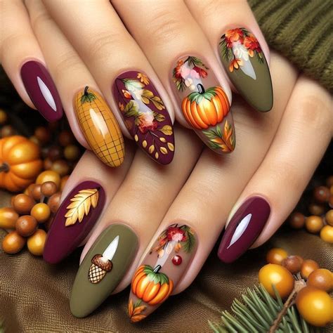 Fall Nails In 2024 Thanksgiving Nail Designs Pretty Nail Art Designs