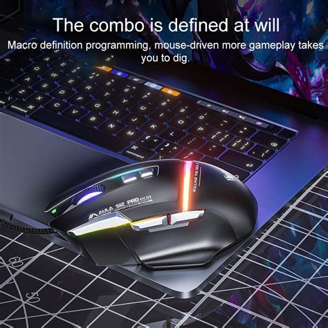 AULA S12 Pro 12800DPI Wired RGB Gaming Mouse (Black) – Alexnld.com