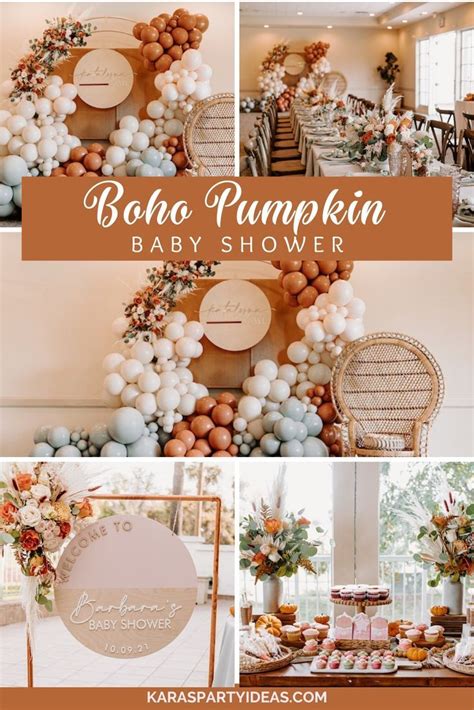 Boho Pumpkin Baby Shower Kara S Party Ideas In 2024 Baby Shower