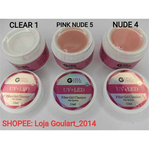 Fiber Gel De Unha Girl Fatale 15g Nude 4 Pink Nude 5 Clear 1 GF Shopee Brasil