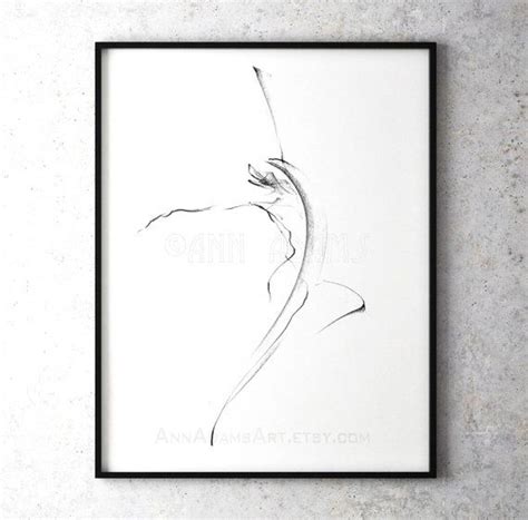 Set Of 8 Figure Drawing Sketch Black White Nude Drawing Minimalist Print From Original Art By