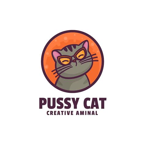 Premium Vector Pussy Cat Mascot Cartoon Style Logo Template