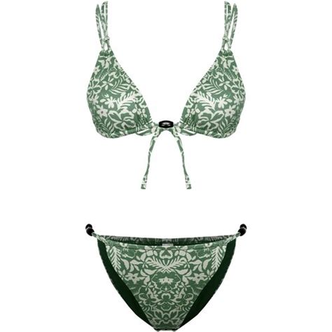 Trendyol Floral Patterned Triangle Bead Accessory High Leg Bikini Set Eponuda