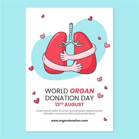 Free Vector Hand Drawn Vertical Poster Template For World Organ