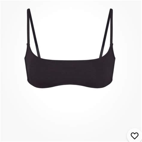 Skims Intimates Sleepwear Nwt Skims Recycled Swim Micro Scoop Bikini Top Small Blackonyx