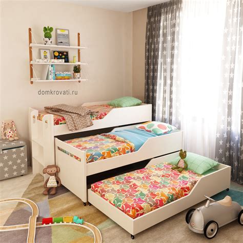 Деревянная кровать для троих детей - Матрешка 3*0 - Детские кровати из ...