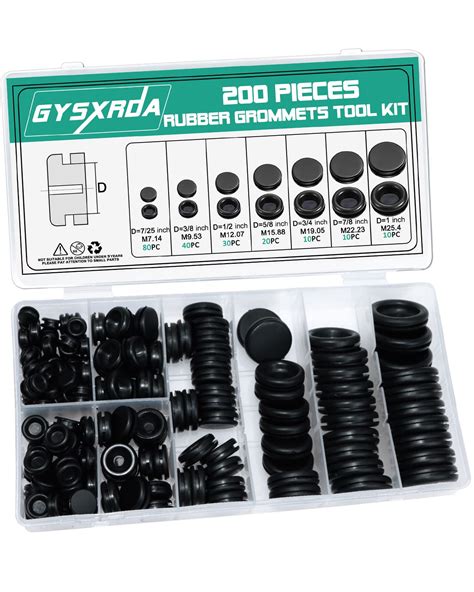 Buy Gysxrda Rubber Grommet Kit 200 Pack - 7 Sizes Firewall Rubber Hole ...