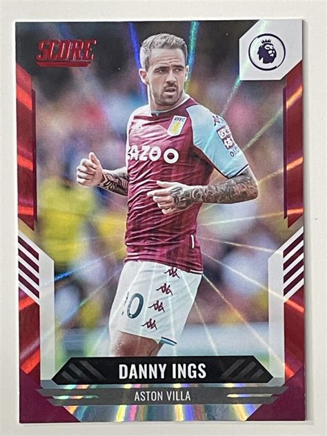 Base Red Laser Parallel Danny Ings Aston Villa Panini Premier