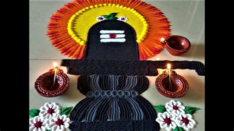 Super Easy And Creative Maha Shivratri Special Rangoli Using Spoon