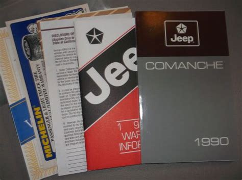 Purchase 1990 Jeep Comanche Owners Manual In Suffolk Virginia United
