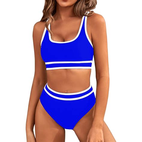Gwaabd Womens Swim Suit High Waisted Bikini Sets Sporty Two Piece