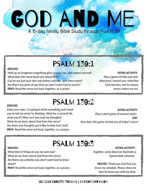 God and Me: A Family Study of Psalm 139 | Little Shoots, Deep Roots