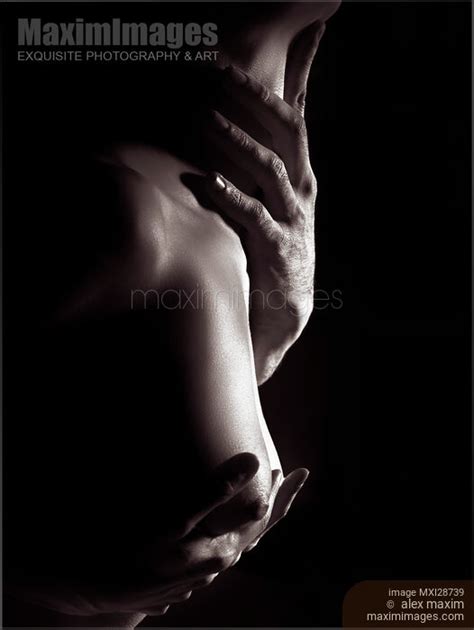 Photo Of Sensual Erotic Closeup Of Man Hands On Nude Woman Breast And Neck Stock Image MXI