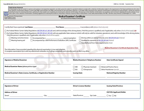 Dot Medical Exam Forms Form Resume Examples N8vzpm49we