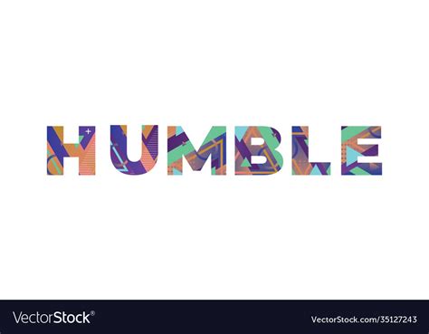 Humble Concept Retro Colorful Word Art Royalty Free Vector