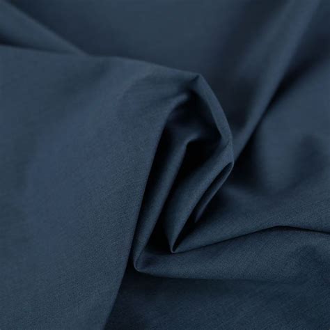 Tissu Voile De Coton Uni Bleu Denim