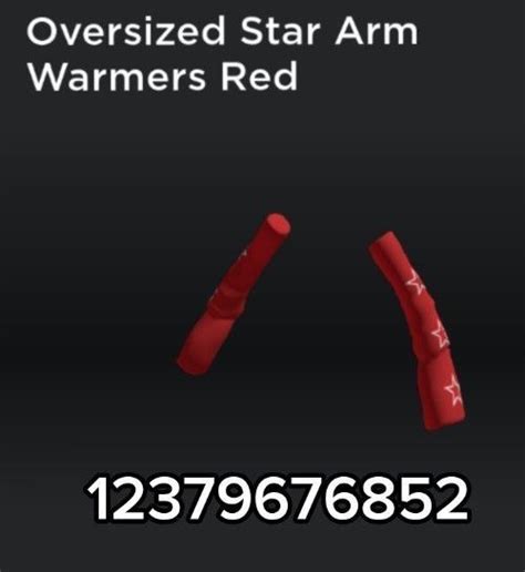 An Image Of Two Red Arm Warmers With The Words Oversized Star Arm