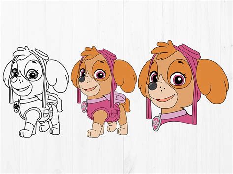 Paw Patrol Svg File Skye Svg Paw Patrol Skye Cutfile Skye Etsy