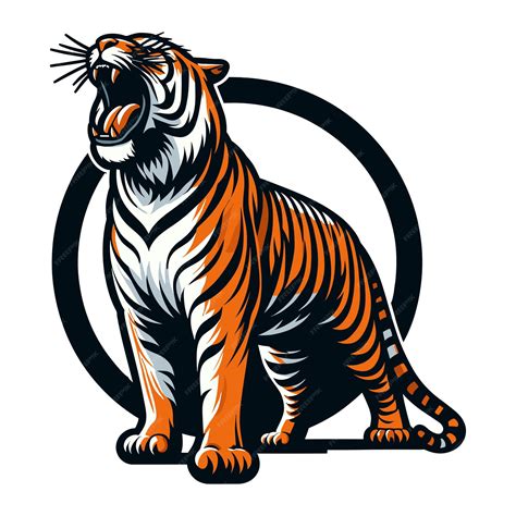 Premium Vector | Wild roaring tiger full body vector illustration