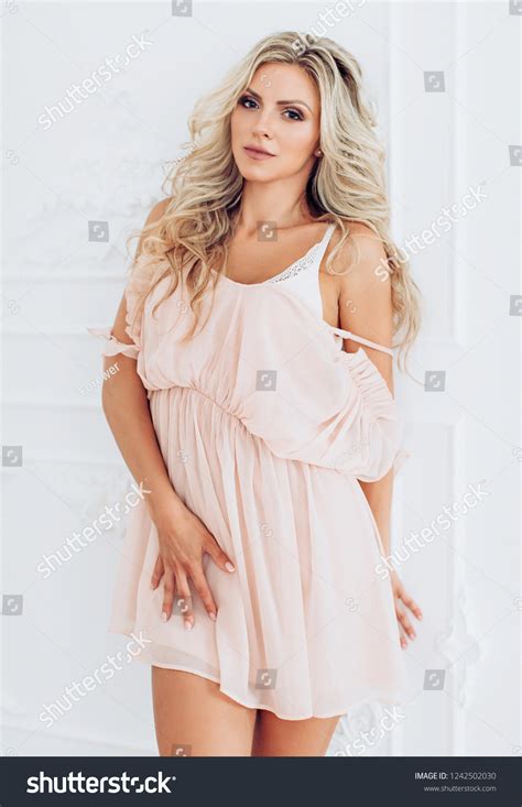Sexy Beautiful Blonde Woman Pink Underclothes Stock Photo Shutterstock