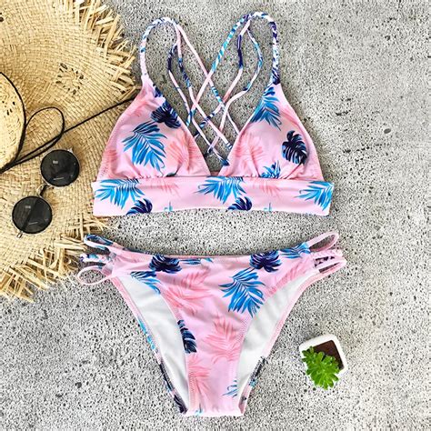 Cupshe Out Of Mind Leaves Bikini Set Swimsuit Beach Tassel Bathing Suit