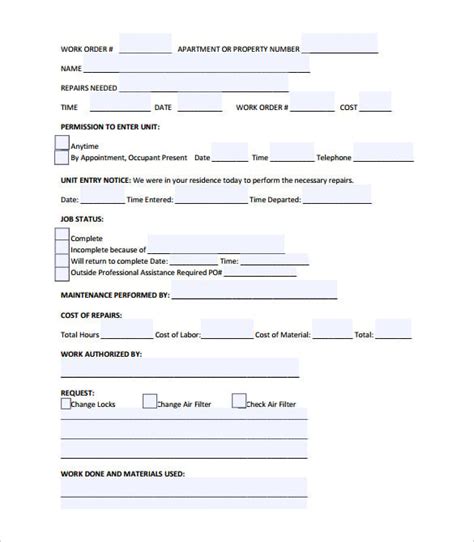 work order templates word google docs  premium templates