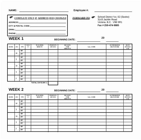 50 Excel Timesheet For Multiple Employees