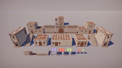 Artstation Low Poly Fps Map Vol2 Shooter Desert City Map For Unity Game Assets