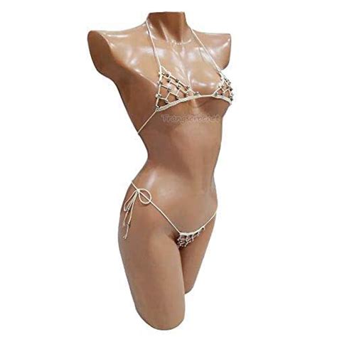 Crochet Extreme Micro Bikini See Through Bikini For Women Amazon Ca