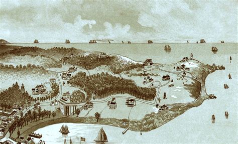 Woods Hole Falmouth Massachusetts In 1887 Bird S Eye View Aerial