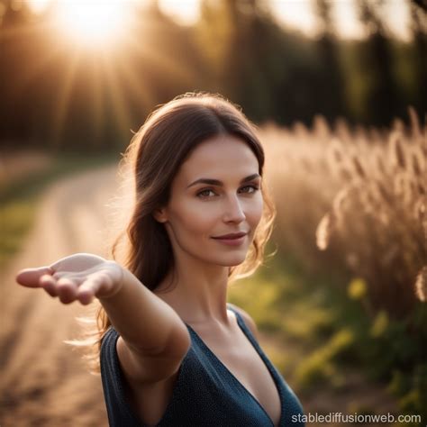 Woman Reaching For The Sun Stable Diffusion Online