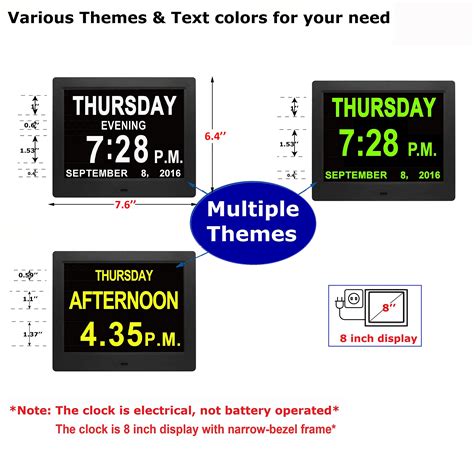 New V Fa Alarms Dementia Clock Custom Reminders Large