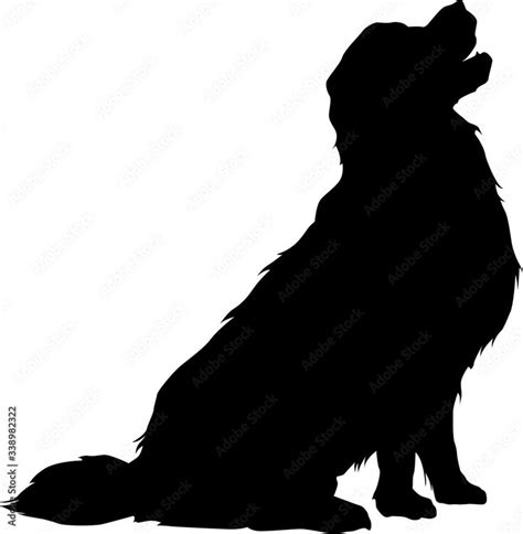 Vector silhouette of a golden retriever dog sitting Stock Vector ...