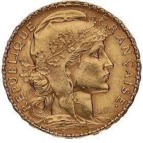 Moneda Francia 20 Francos Franceses Oro 1908 6 45 G Andorrano