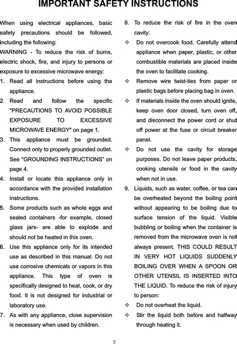 Galanz Part Consumer Device User Manual Microwave Oven Owner