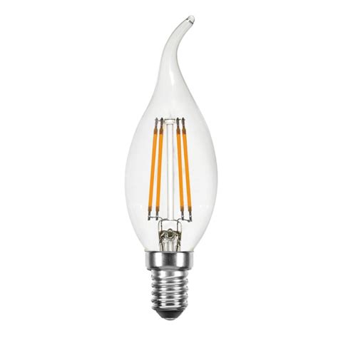 LED Filament Windstoß Kerze 4W 40W E14 klar Glühlampe Glühbirne ext