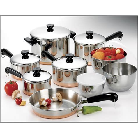 Revere Copper Clad Bottom 14 Piece Pot Set Free Shipping Today 1010721