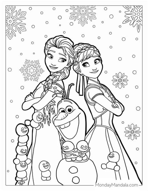 Snow Babies Olaf Anna And Elsa Coloring Page Frozen Coloring Pages