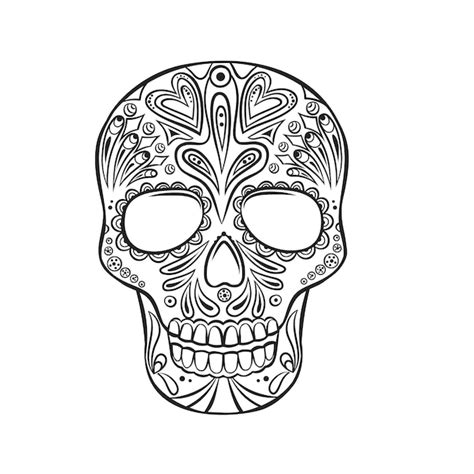 Icono De Esbozo De Calavera Insignia De Calavera Vector Premium