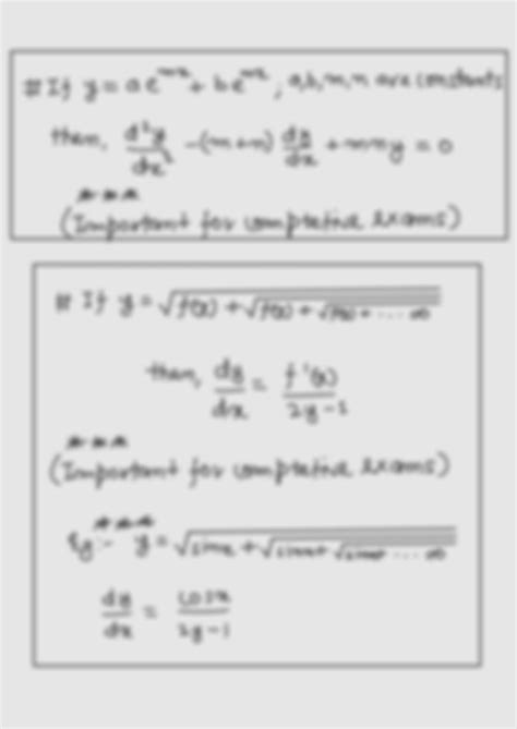 SOLUTION: Differentiation formulas for JEE and NEET - Studypool